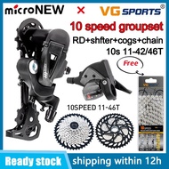 【Free chain】microNEW Groupset shifter 10 speed MTB RD 10 speed combo Cassette Cogs 10 speed 11-42T