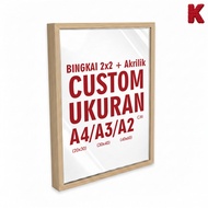 Kreasidekor Custom Photo Frame + Acrylic Frame Size A4 A3 A2 Minimalist Ready-to-Hanging Decoration