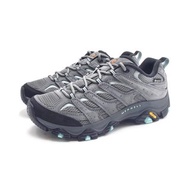 MERRELL MOAB 3 GORE-TEX防水登山健行鞋 女鞋-寬楦灰藍綠色