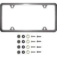 Four Hole Slim Version Black Smoke Titaninum Gun Metal Chrome License Plate Frame T304 Stainless Ste