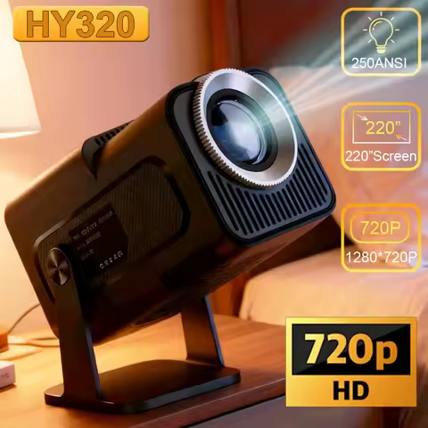 HY320 4K Android 11 Mini Projector Native 1080P 250ANSI HY320 Wifi 6 BT5.0 Cinema Portable Projetor 