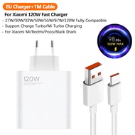 [p159p] Original Xiaomi 120W Charger Turbo Fast Charge EU US Adapter 6A Type C Cable For Mi 14 13 12