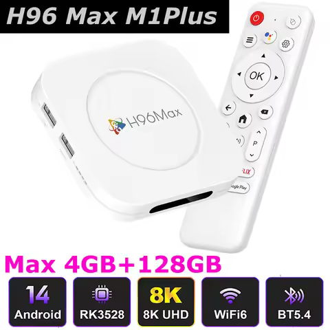 Android 14 TV BOX H96 MAX M1 PLUS Rockchip RK3528 Wifi6 BT5.4 8K Video Decoding Max 4GB 128GB 100M L
