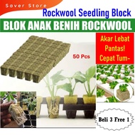 Rockwool Blok Anak Benih | 岩棉育苗块 | Rockwool Seedling Starter Block 50pcs | Media Tanam Hidroponik