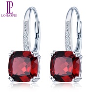 Genuine Sterling Silver 925 Earring Natural Garnet Earrings Natural Gemstone Women Lovely Jewelry fo