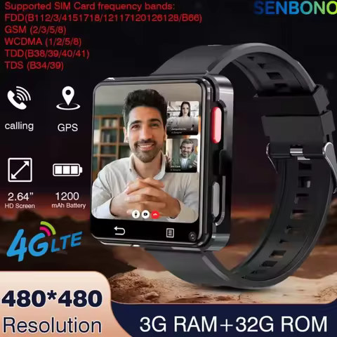 DM100 4G LTE Smart Watch With 3G RAM 32G ROM 5MP Camera 2700mah Battery 2.86 inch IPS Screen Fitness