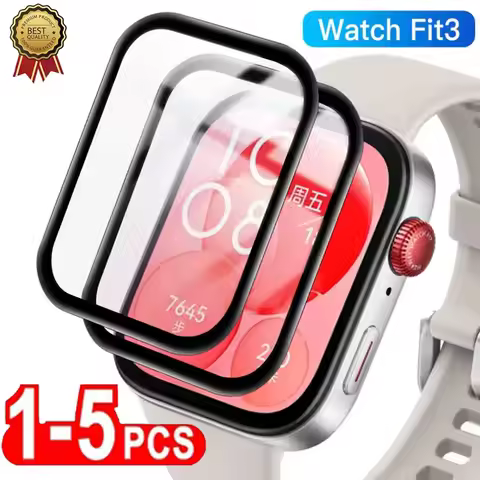 1-5Pcs 9D Curved Film For Huawei Watch fit3 SmartWatch Screen Protector Not Glass Huawey Watch Fit 3