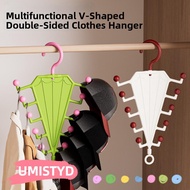 UMISTYDREAMUM9U V Shaped Hanger, Wall Mounted 10 Hooks Double Sided Hanger, Rotatable Space Saving H