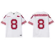 Men and Women Sports Style Wide V-neck T-shirt - No. 8 Football Shirt Oversize Loose Jersey Girls St