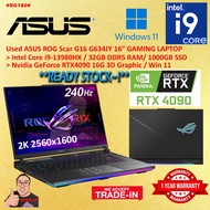 #RG180 USED ASUS ROG STRIX SCAR 16 G634JY Gaming Laptop intel i9 13980HX 32GB 1TB SSD RTX4090  RTX 4