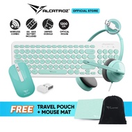 Alcatroz JellyBean A2000 Wireless Keyboard Mouse Combo | Bundle Wired Stereo Headphone | Free MouseM
