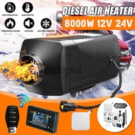 12V 8KW Diesel Air Heater Tank Digital Thermostat Silencer Fliter   Remote Control