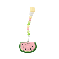 Loulou LOLLIPOP 水果家族 固齒器組 奶嘴鍊夾 3個月以上  粉嫩西瓜  1個