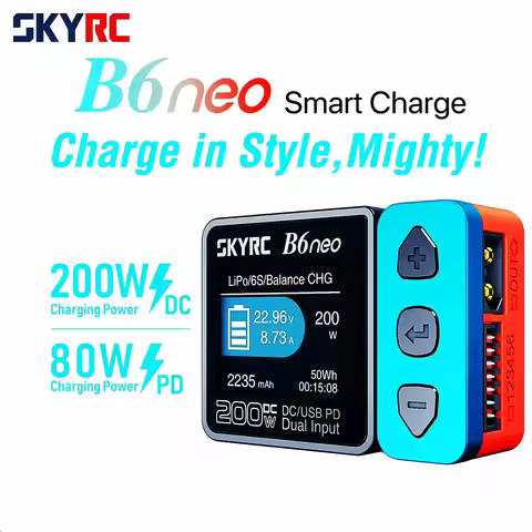 SkyRC B6 neo Smart Charger With DC 200W / PD 80W Dual input 10A LiPo Battery Balance Charger Dischar
