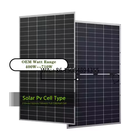 SOLAR 550W 600W Bifacial Half Cell All Black N-Type Solar Panels for Solar Power System