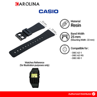 Tali Strap Casio DBC-62-1 / DBC-62-9G 25 mm Black Resin Band