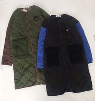 日本 Ne-net NYA 拼色夾棉布 長身 外套