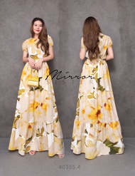 (นางแบบใส่ชุดขาย) Flower in Autumn Vintage Set ชุดเซ็ต เสื้อกระโปรงลายดอก บานสะพรั่ง สีสวยวินเทจเบาๆ