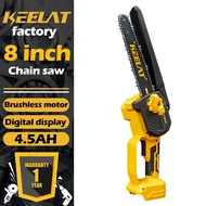 KEELAT 8/12 inch Cordless Mini Chainsaw KEC008 Branch Saw Wood Pruning Cutter Gergaji Elektrik Mesin