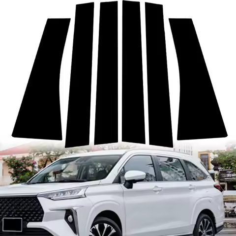 6Pcs Car Door Window Pillar Posts Trims For Toyota Veloz Transmover Veloz Cross 2022-2024 Decorative