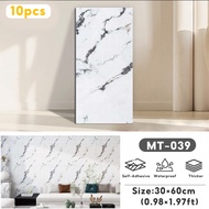 Marble Wall Sticker 30x60cm Wallpaper Dinding Dapur Wall Paper Bathroom Wallpaper Waterproof Tile St