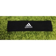 adidas 基本款運動彈性頭巾～黑色【運動髮帶】