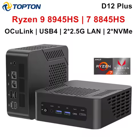 Topton Gaming Mini PC Oculink AMD Ryzen 9 8945HS R7 8845HS USB4.0 2x2.5G LAN 2xPCIe4.0 2xDDR5 Window
