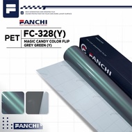 152CM FANCHI Y-328 Magic Candy Color Flip Grey Green PET 152CM per meter