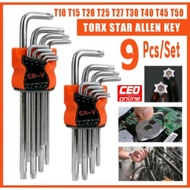 CEO 🇸🇬 9pcs Torx Star Allen Key Wrench Torx Allen Key Set Bicycle Motorcycle Computer Hard Disk Driv