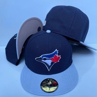 Blue Jays Fitted Cap Flat Brim Hats Non-adjustable Cap Fashion Hat Baseball Cap UPRX