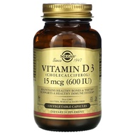 Solgar, Vitamin D3 (Cholecalciferol), 15 mcg (600 IU)| 55 mcg (2,200 IU)| 125 mcg (5,000 IU), Vegeta