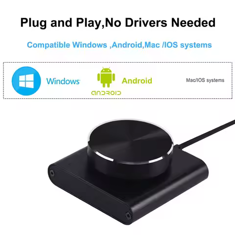USB Volume Control Knob PC Computer Speaker Audio Volume Controller 2 Modes Volume Adjustment Knob w