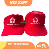 MERAH Red embroidered PMI PMR hat Red PMI hat/ Red PMR hat/