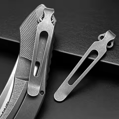 1/2PC Custom Titanium Pocket Clip for Knives: Fits 0350 & 0460 Folding Knives – DIY Accessory