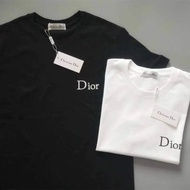 NEW_DIOR 2024 Spring And Summer New T-shirt Pure Cotton Round Neck DI Breathable Short-sleeved Loose Korean Style Men An