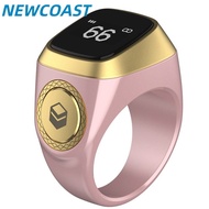 NewCoast มุสลิมเคาน์เตอร์อัจฉริยะ Qibla แหวน USB Zikr แบบชาร์จไฟได้จอแสดงผลบลูทูธ OLED ของขวัญแหวนดิ