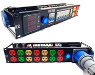 ปลั๊กโหลดติดแร็ค รุ่น K2 สำเร็จพร้อมใช้งาน ขนาด 2U 1เฟส 32A ชุดโหลดเซ็นเตอร์ จอแสดงผล 3 สถานะ โวล์ท