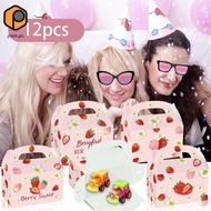 [prettyia] 12x Strawberry Party Favor Boxes 6.3x3.74x3.74" Easy to Assemble Gift Boxes for Birthday 