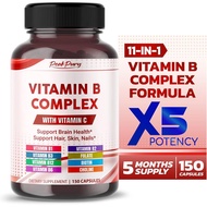 Ultra Vitamin B Complex with Vitamin C – Supports Brain Health & Promotes Healthy Hair, Skin, and Na