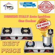 DESSINI ITALY AUTO IGNITION GAS COOKER PROPONE LPG  HOB 2 BURNER COOKTOP TABLETOP STAINLESS STEEL ST