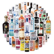 60PCS Champagne Whiskey and Brandy Bottles Graffiti Stickers for Bicycle Hand Account Pencil Case De