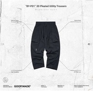 Goopi “BY-P01” 3D Pleated Utility Trousers - Midnight Navy