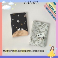 LA Passport Holder, Snoopy Multi-function Passport Bag, Cute Cartoon PU Leather Ultra-thin Credit Ca