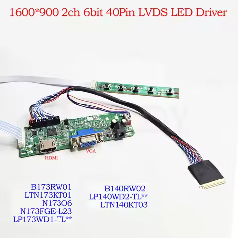 LCD Controller board Kit For 17.3" 1600X900 LED B173RW01 N173FGE-L23 LP173WD1-TL N173O6 HDMI VGA Scr
