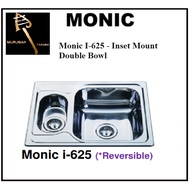 Monic I-625 - Inset Mount Double Bowl / FREE EXPRESS DELIVERY