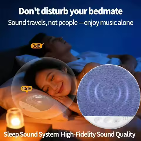 Wireless Pillow Speaker Sleep Aid Bluetooth Under Pillow Machine Speaker White Noise 30/60/90 Min Ti
