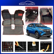 5D Oem Anti Slip Carpet Floor Mat (Blk / Red) Compatible With Proton Saga BLM FLX FL 2008-2015