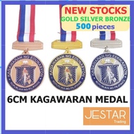 500pcs 6cm KAGAWARAN MEDAL BRONZE SILVER GOLD