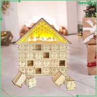 Christmas Wooden Advent Calendar House Shape with Storage Drawers Gift for Kids