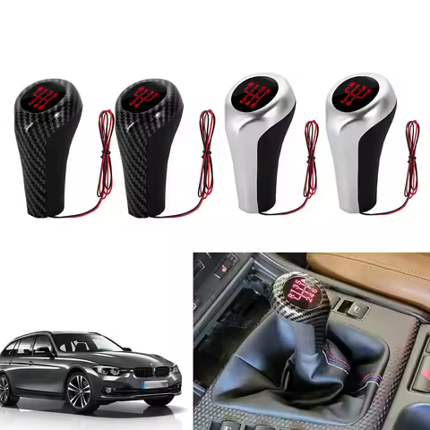 5/6 Speed Gear Shift Knob RED LED Backlight Shifter Stick Lever For BMW E39 E46 E60 E61 E82 E87 E90 